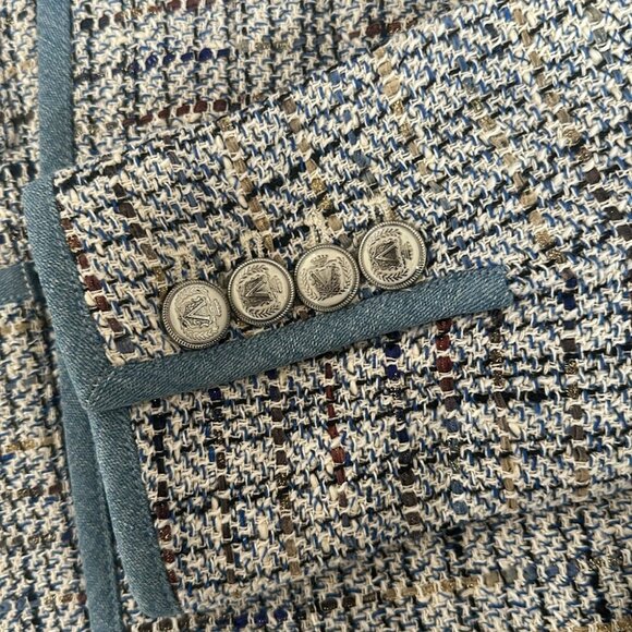 NEW Veronica Beard Darla Tweed Lady Jacket Blazer in Blue Multi | size 4 - Picture 13 of 14